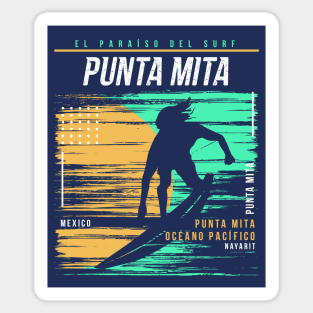 Retro Surfing Punta Mita, Mexico // Vintage Surfer Beach // Surfer's Paradise Sticker